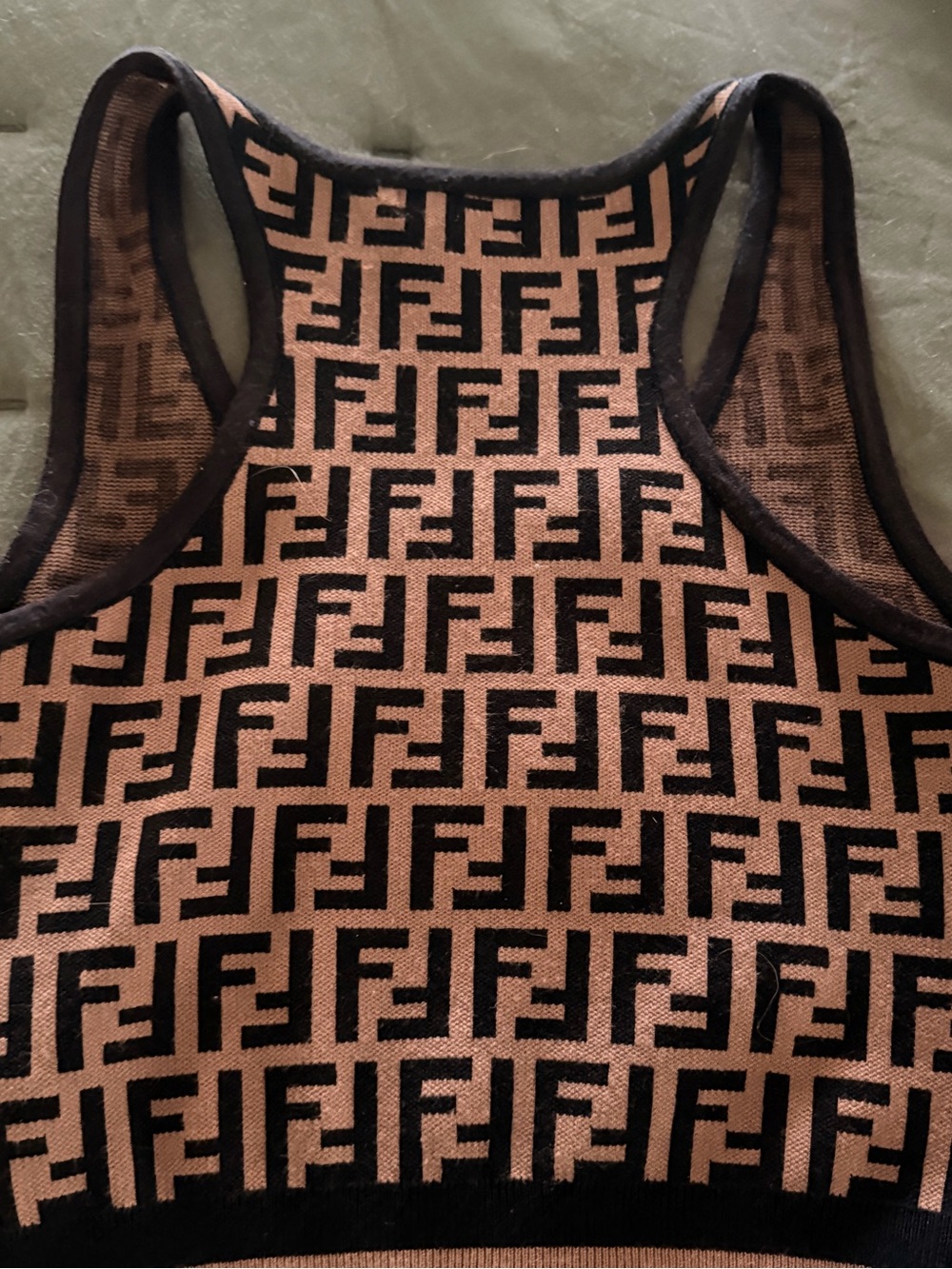 Fendi Brown & Black FF Knit Tank Top - Picture 5 of 8